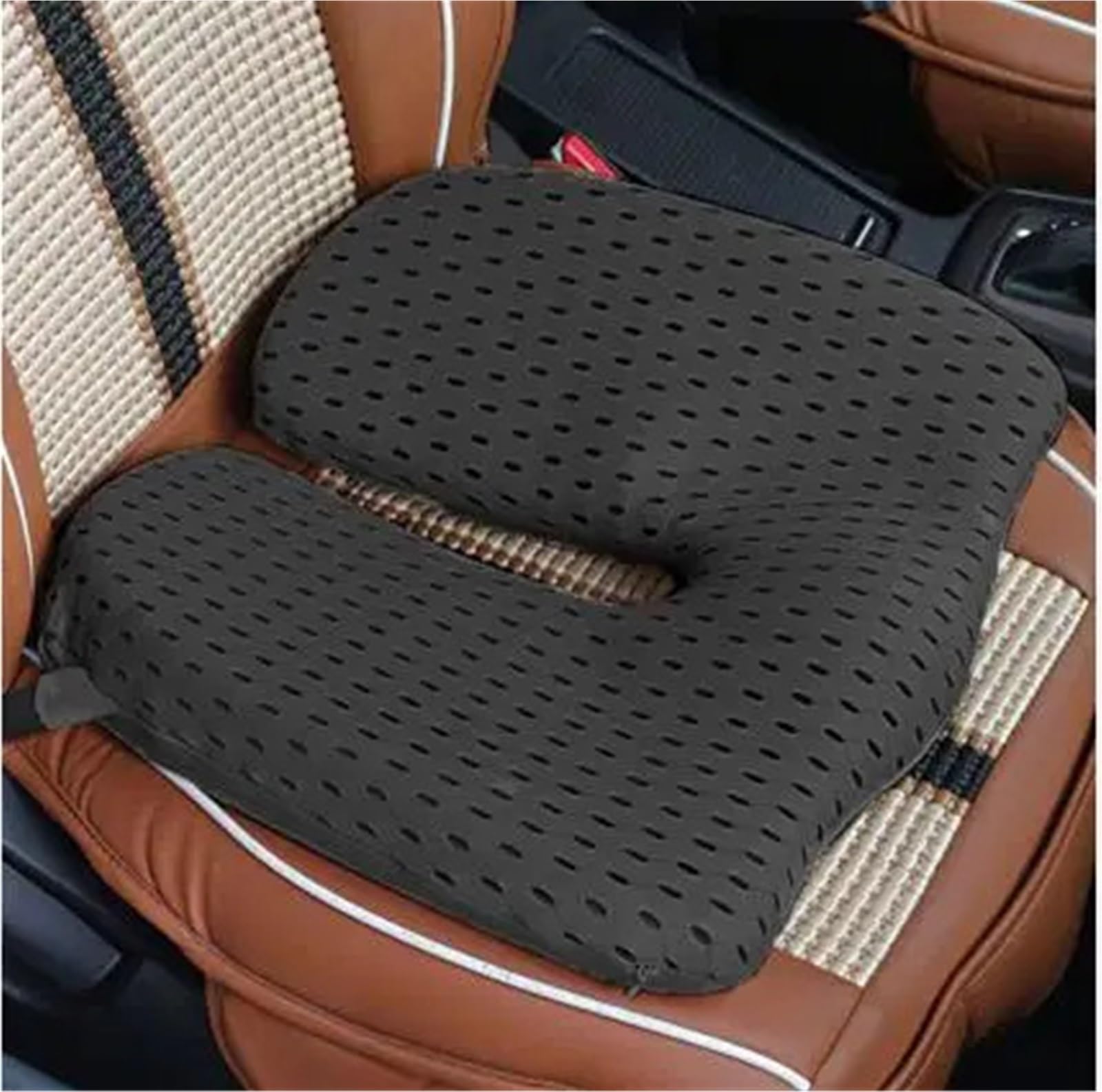 Cuscino del sedile in memory foam traspirante for supporto for sedia a rotelle for da ufficio ortopedica for coccige Cuscino per Sedile Auto(Grey)