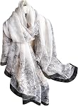 WaJuemy Echarpe de Soie Feeling pour les femmes Léger Grande Mode Echarpes Châles Élégante Cashmere Dressy Écharpe Echarpée écran solaire