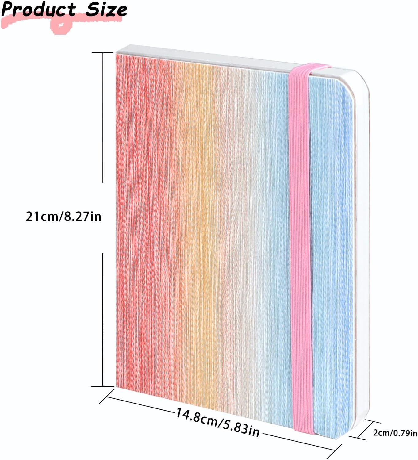 Watercolor Sketchbook, A5 Pink Rainbow Painting Notebook, 300 GSM Paper Travel Notebooks Mixed Media Art Journal, 30 Sheets/60 Pages 8.2×5.8" Inch Sketch Pad