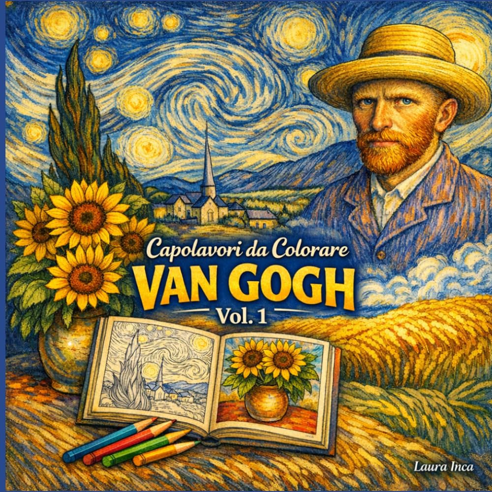 Capolavori da colorare Van Gogh: Colorare l’anima dei capolavori di Van Gogh, 98 pagine di arte, colore e ispirazione, Libro da colorare ispirato a Van Gogh, Arte, meditazione e creatività per adulti