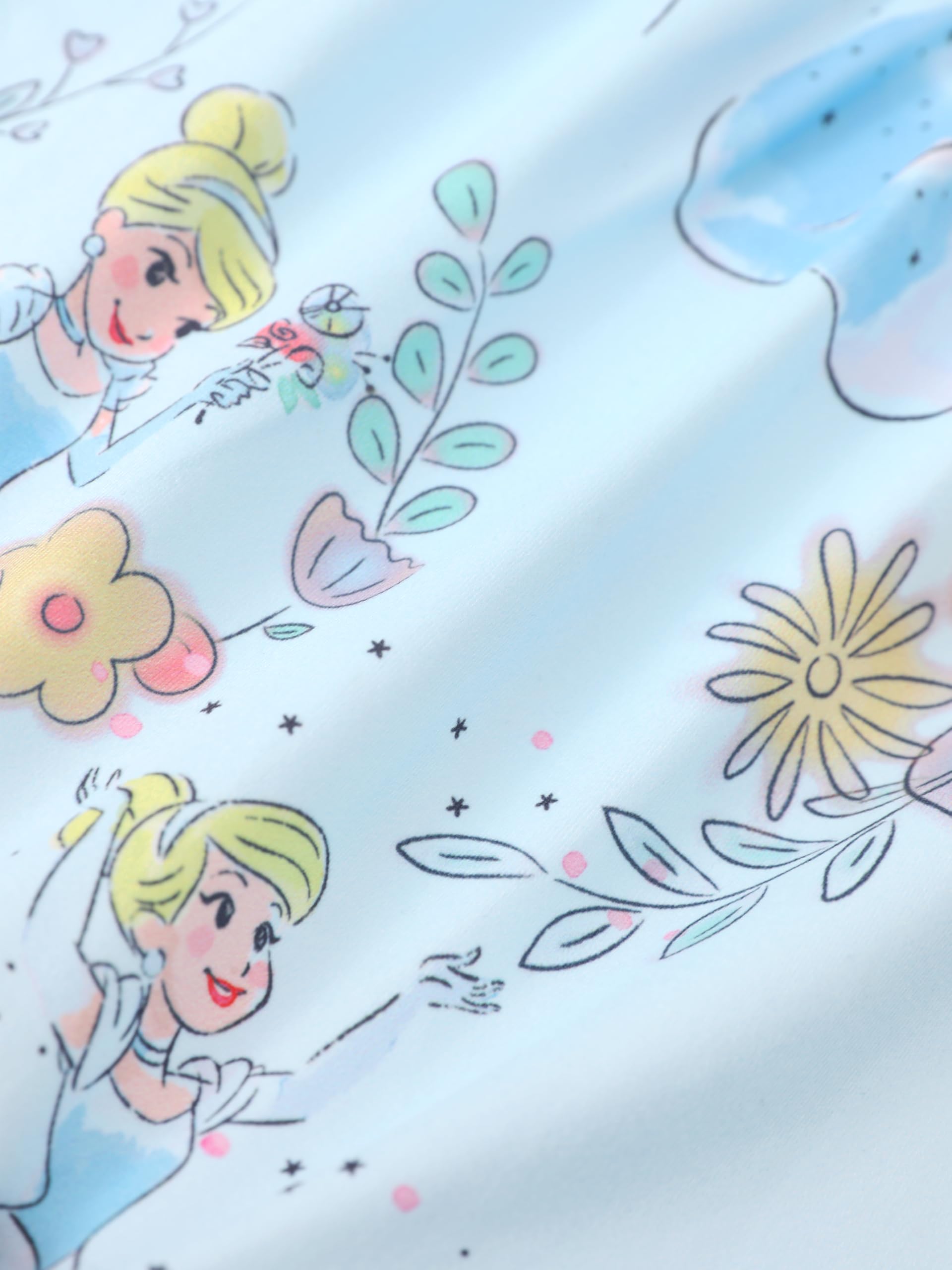 Disney Vestito da principessa per neonata con stampa floreale e maniche lunghe con volant | Abiti con licenza ufficiale: Frozen, Minnie, Princess, Stitch, Gwen, Trilli, Marie, Judy per casual, Halloween e Natale
