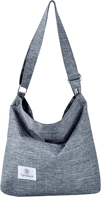 Canvas Bag,Fanspack Tote Bag Crossbody Bags for Women Handbags Shoulder Bags Beach Bag Hobo Bag for Women Canvas Bag with Zip Hobo Handbags