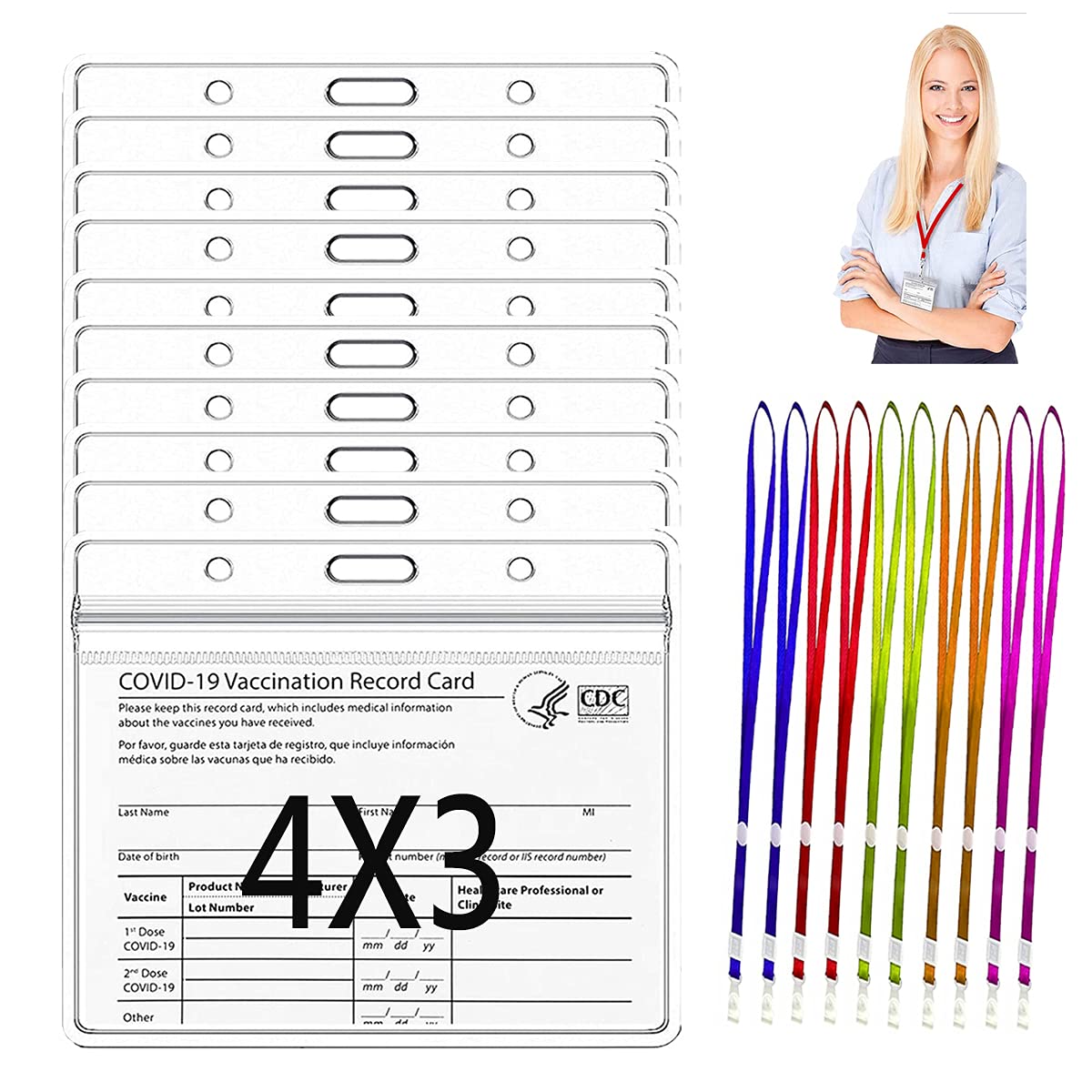 10 Pack Covid Vaccine Card Protector 4x3 CDC Covid Vaccine Card Holder 