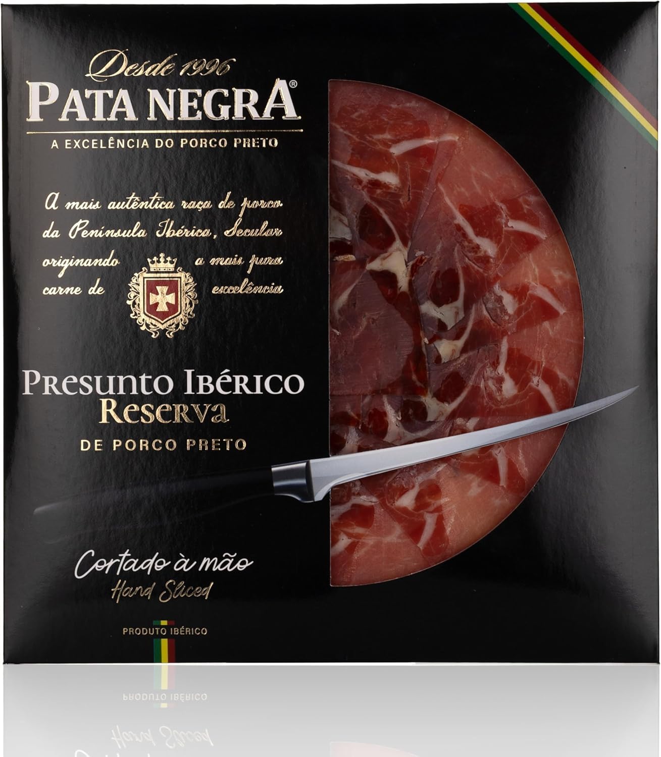 Jambon ibérique noir Pata Negra coupé à la main 80 g – Spécialité charcutière gastronomique – Texture délicate et saveur exceptionnelle Emballé sous vide