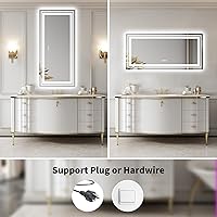 Vista 14 de WTTY LED Bathroom Mirror 32"x32" with Backlit and Front Light,Stepless Dimmable LED Mirror for Bathroom,Anti-Fog Lighted Bathroom Vanity Mirror