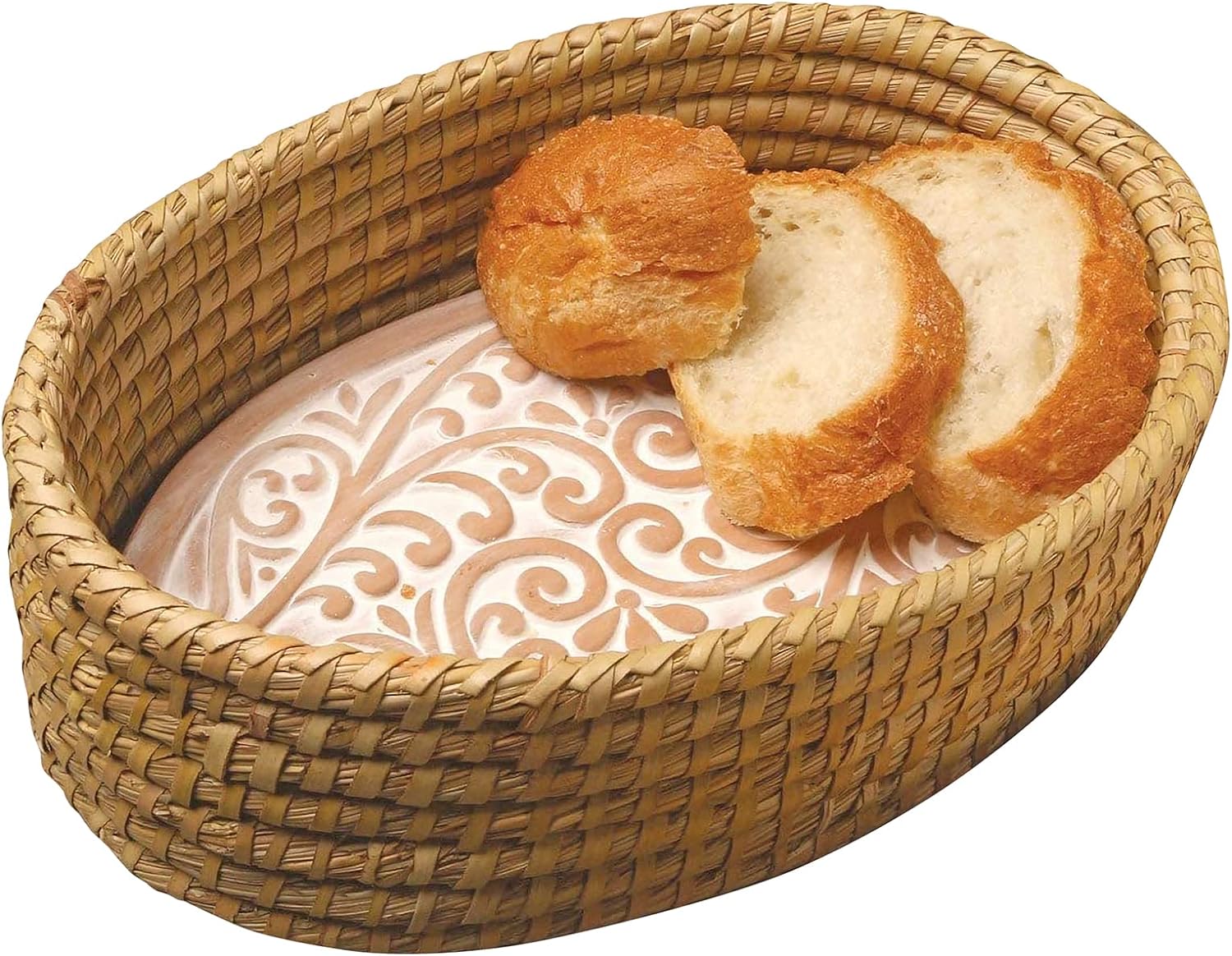 Bread Warmer Basket with Stone Bread Basket for Serving Tortilla, Sourdough