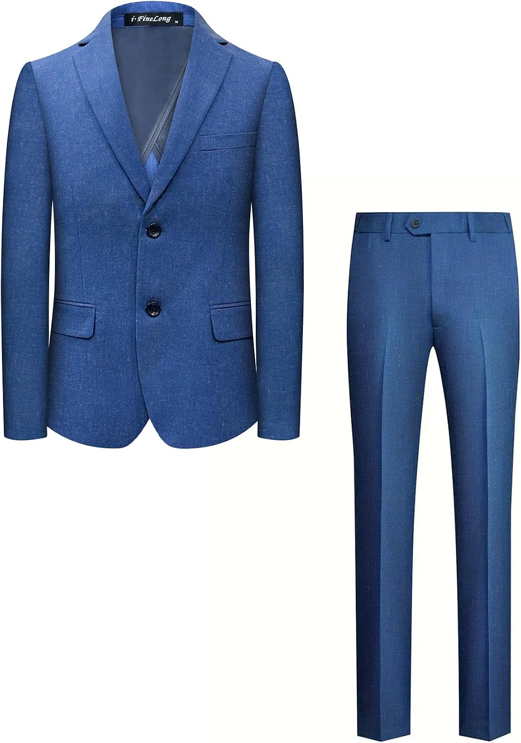 Mens Slim Fit Two Button Suit Set 2 Piece for Men, with Classic Notch Lapel for Business Dinner Prom Wedding
