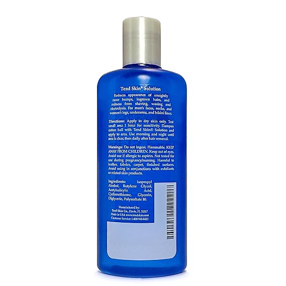 Tend Skin Solution for Razor Bumps and Ingrown Hair, 8 Oz | Solution for Unsightly Razor Burns, Post Shaving and Waxing Toner, Made in USA