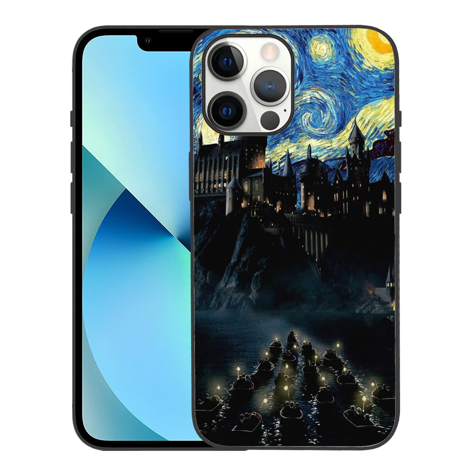 BOXUEZHENU Compatible with Fashion iPhone 14 Pro Case, Protective Shockproof Scratch Resistant Soft TPU Case(Harri-Magic-2)