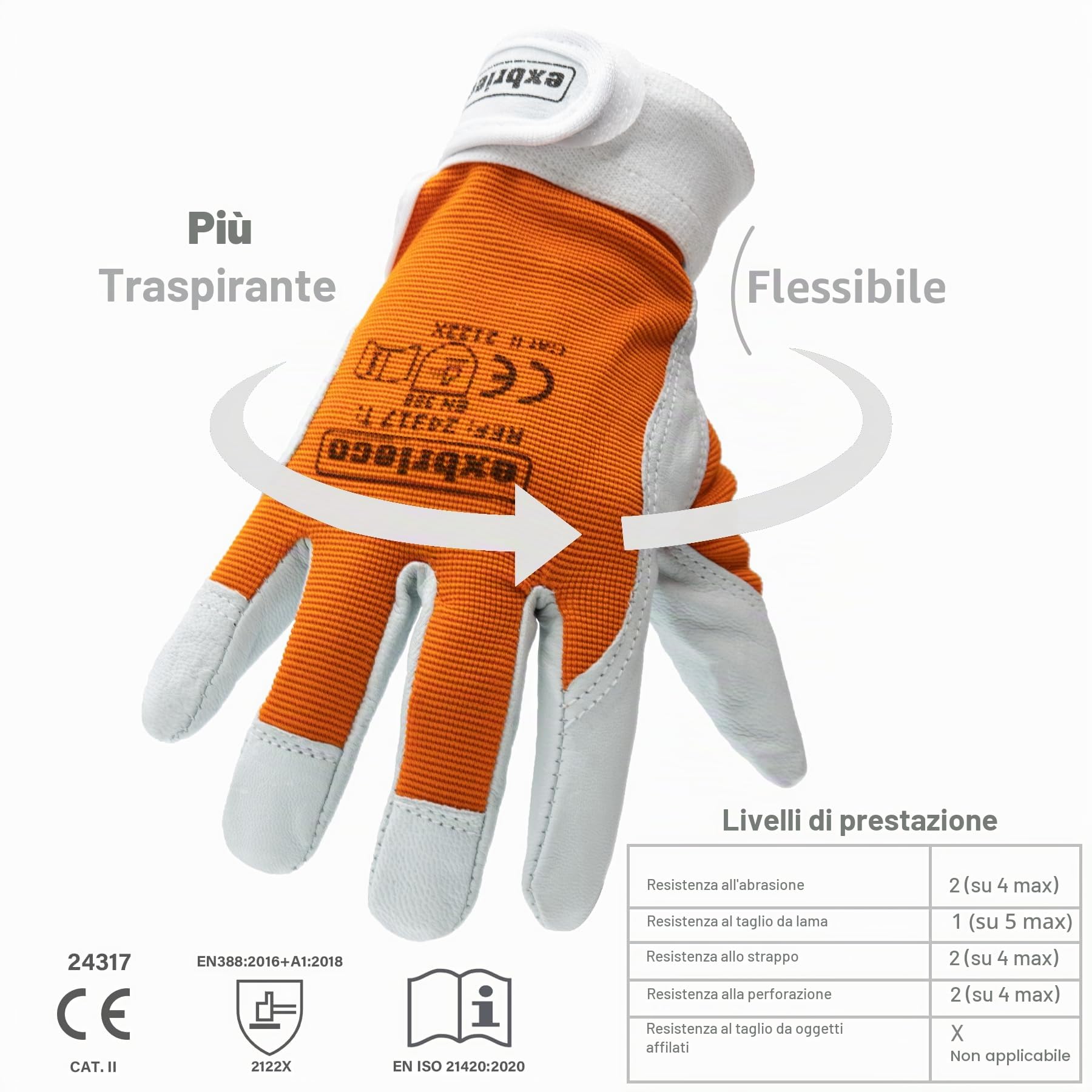 1, 3, 6 o 12 Paia, Guanti da Lavoro, DPI, Guanti in Pelle D'agnello, Protezione Dall'abrasione, Resistenza allo Strappo, Sicurezza sul Lavoro, Meccanica, Termica, Giardinaggio, Edilizia.