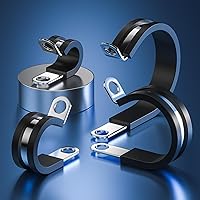 Vista 3 de 50 PCS Abrazaderas de Cable de 1/2 Pulgada, Abrazaderas de Cable de Acero Inoxidable 304, Abrazadera Aislada, Abrazadera de Manguera, Abrazadera