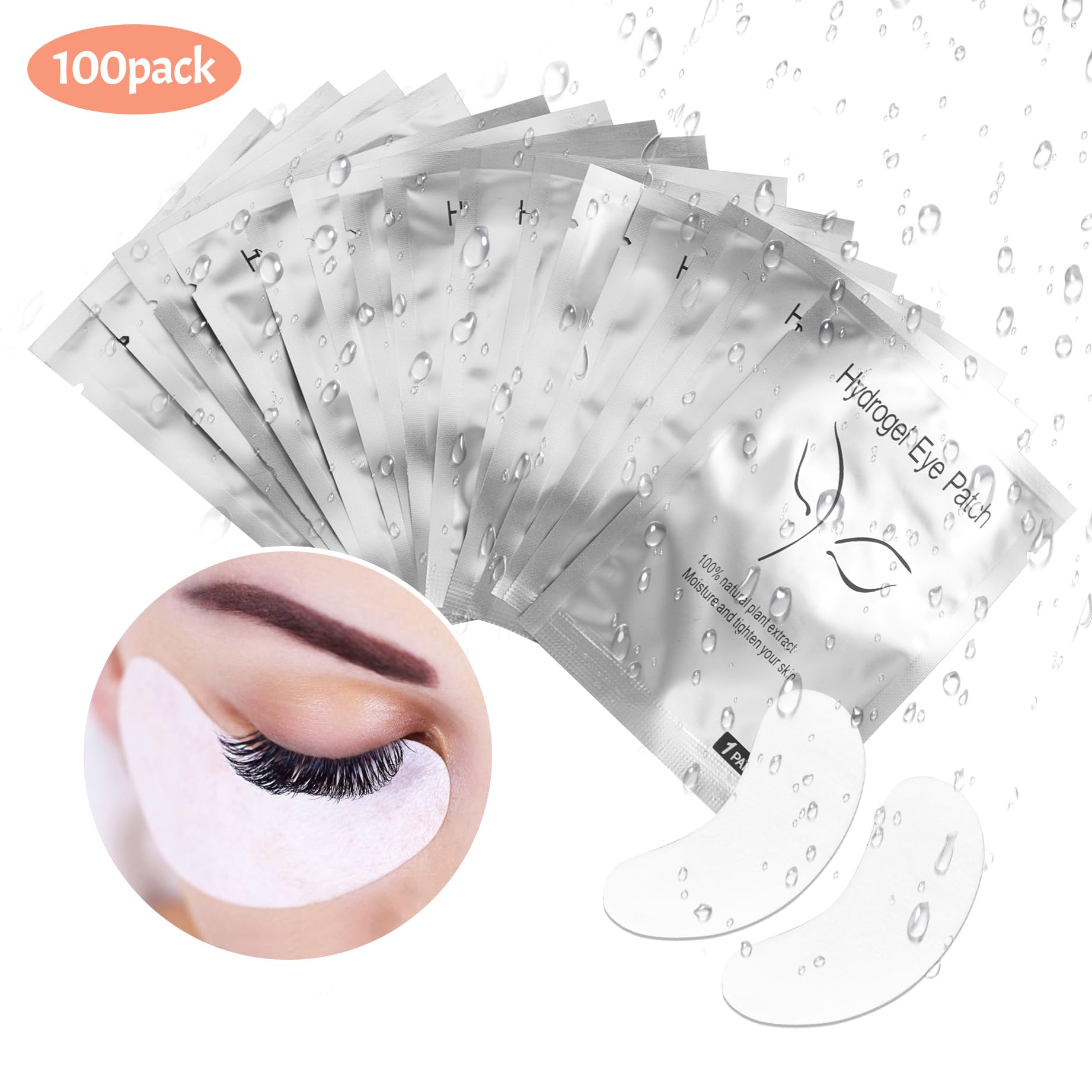 Patch extension ciglio 100 Paia Eye Gel Patches Lash Extension per Estensioni Ciglia, DIY Finte Ciglia Trucco