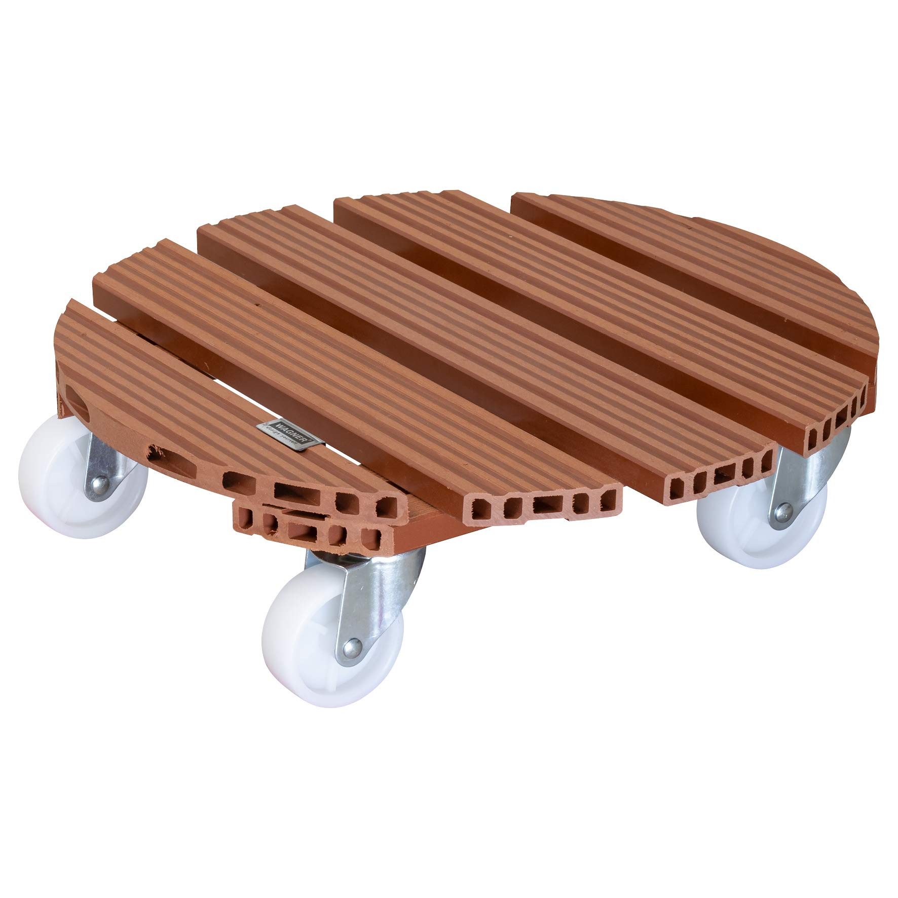 WAGNER Pflanzenroller Aus WPC (Wood-Plastic-Composite) – 38,5x11 Cm, 150 Kg Tragkraft, Taupe, Für Innen & Außen