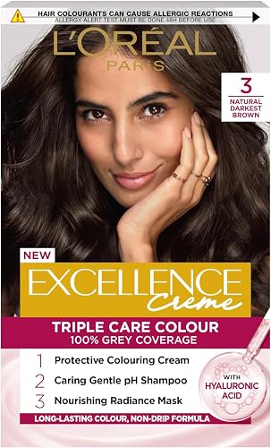 L'Oreal Paris Excellence Creme Triple Care Colour, 3 Natural Darkest Brown