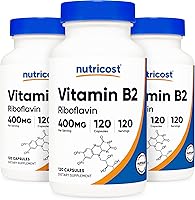 Vista 6 de Vitamina B2 Nutricost (riboflavina) 0.014 onzas, 120 cápsulas, 1 botella, 1