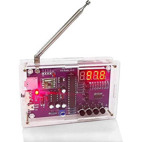 GeekLJT New FM Radio Soldering Kit, Solder Project Kit, Portable Radio DIY Electronic Kits Powered by Batteries or USB Cable, Practice Soldering Kit for Learning and Teaching Solder and Electronic