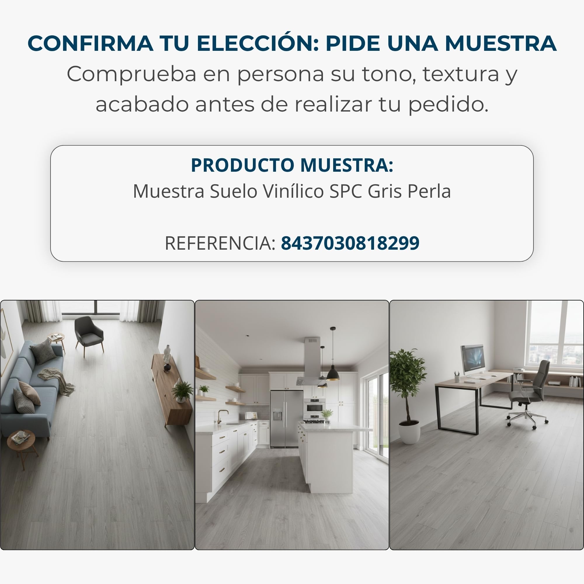 Suelo vinílico SPC click 5 mm efecto madera Gris Perla (2,21 m²) - ISOVEX