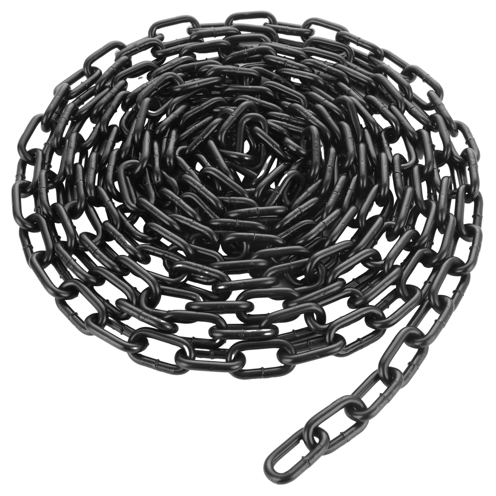 ABuff Tiefschwarz beschichtete robuste Stahlkette, extra stark, lang, geschweißt, heißes Metall, getaucht, glänzend, verchromt und poliert, DIY für Zaun, Tor, Fahrrad, Sicherheitsschloss (6 mm, 6 m)