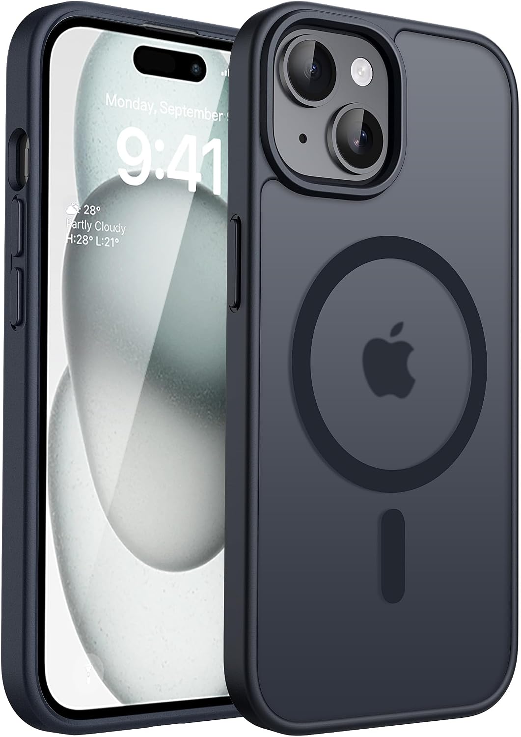 CACOE Magnetic Case for iPhone 15 6.1 Inch Compatible with MagSafe Translucent Matt Mobile Phone Case Shockproof Scratch-Resistant Protective Cover