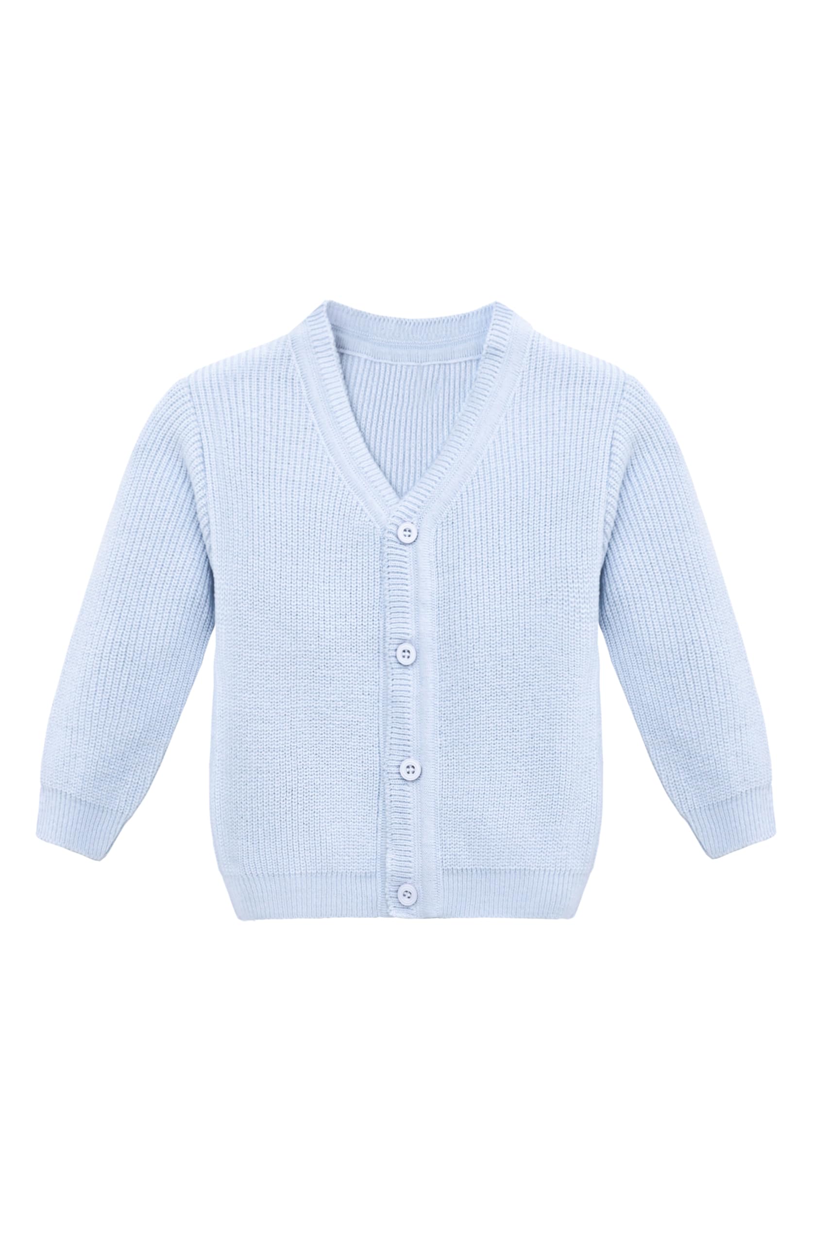 Lilax Baby Boys Basic Long Sleeve V-Neck Classic Knit Cardigan Sweater