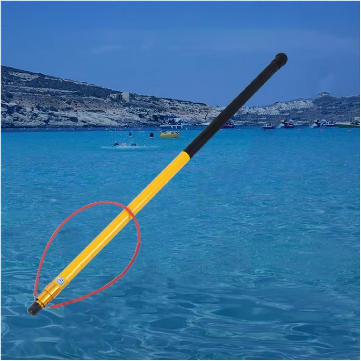 Échelle de Cordes d'évacuation Poteau de Piscine Sauvetage sécurité sur la Plage – Crochets en Fibre Verre Longueur Extensible(Giallo,5.5 M)