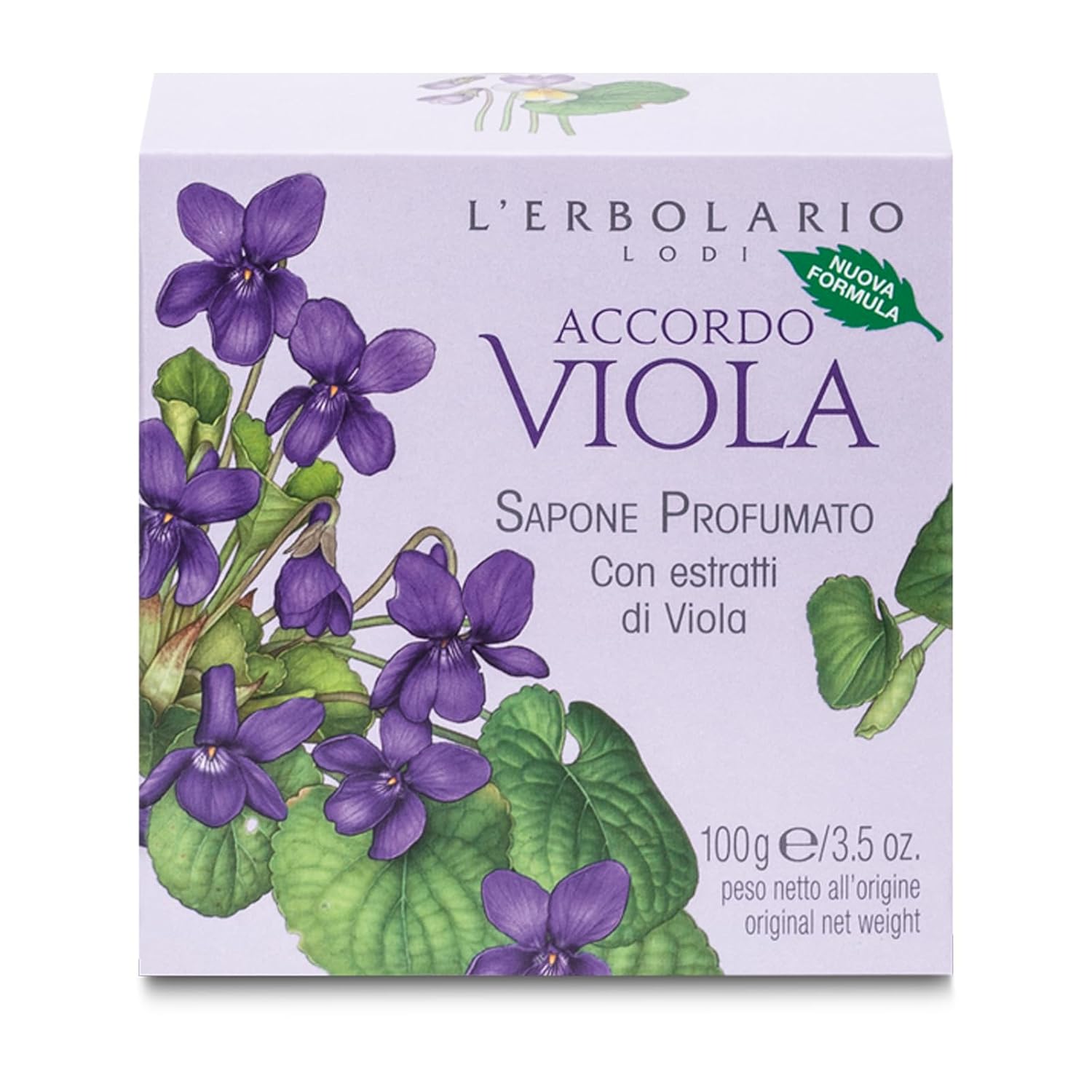 L'Erbolario Perfumed Bar Soap – Gently Scented Body and Hand Soap Bar – Moisturizing and Nourishing with Natural Extracts – Accordo Viola - 3.5 oz (Pack of 2)