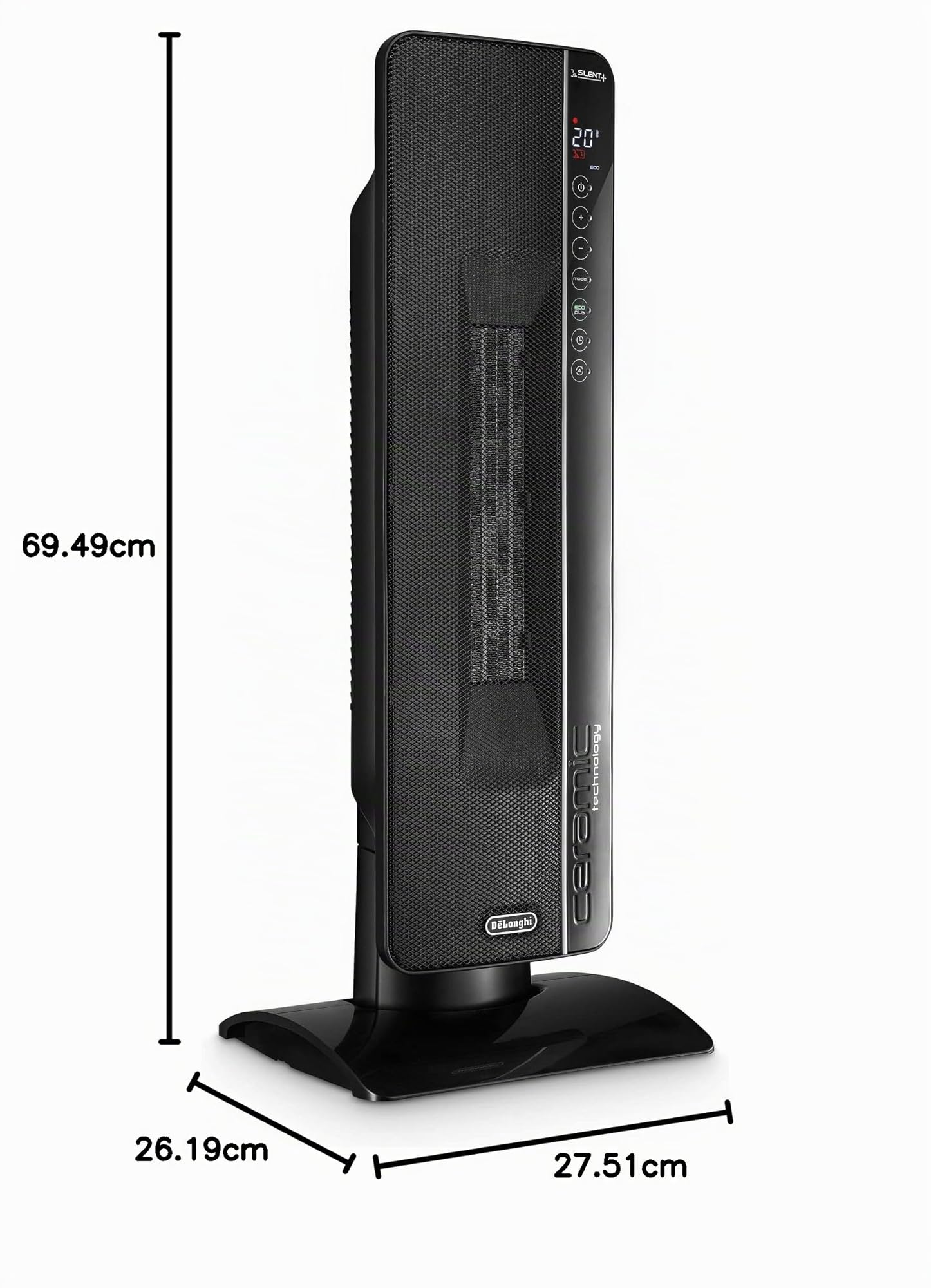 De'Longhi De 'longhi TCH8993ER.BC - Calefactor cerámico, 2400w, nivel consumo óptimo, negro