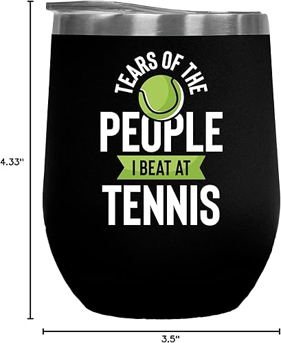 Miniatura 8 de Tears of the People I Beat at Tennis - Taza de cerámica blanca para café y té, 12 onzas, color negro