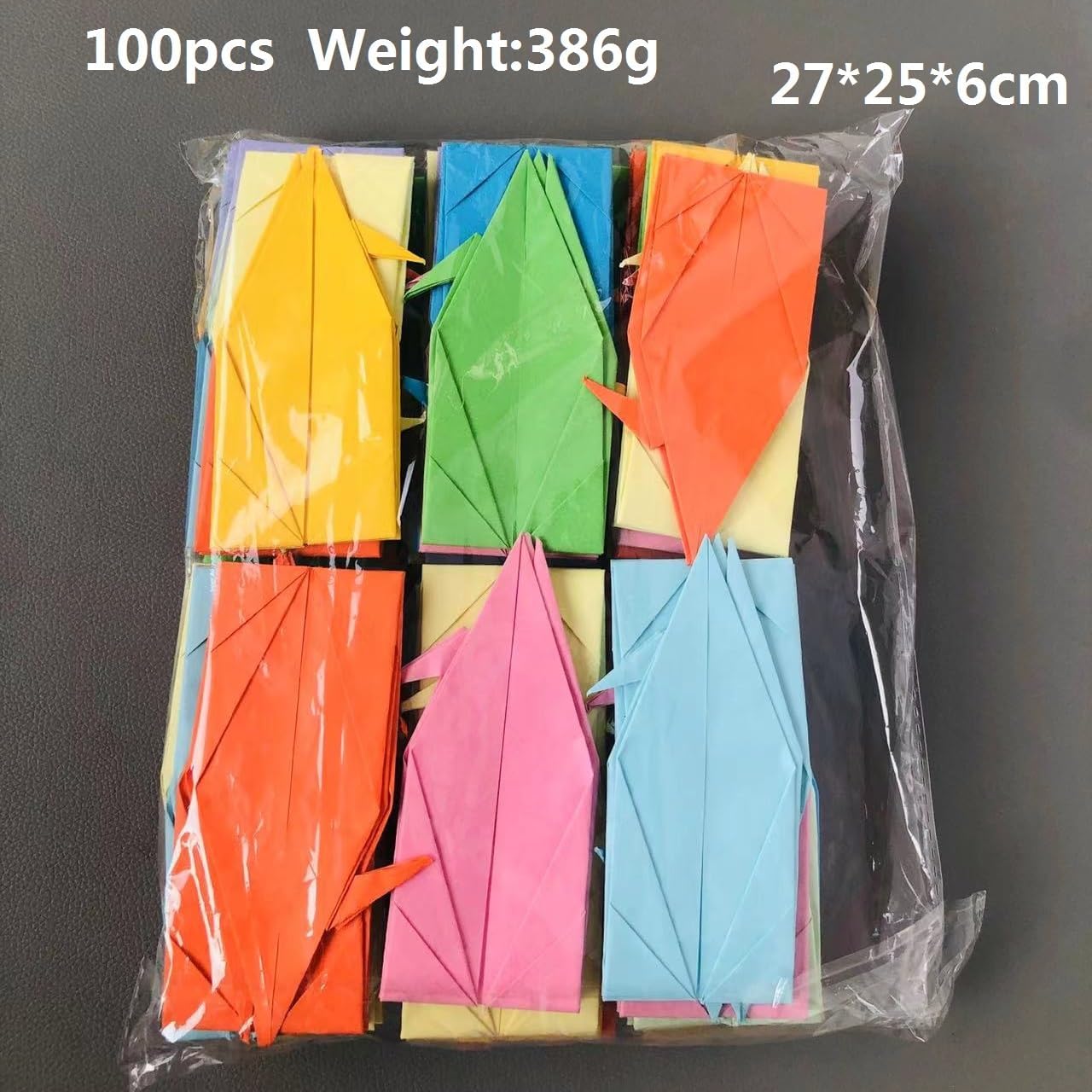 100PCS Premade Origami Paper Cranes 25CM/10" Big Size Paper Made Folded Origami Cranes Handmade 1000 Japanese Cranes DIY Mobile String Garland for Wedding Party Favor Table Centerpieces (100)