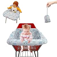 Vista 8 de Pozico Funda para carrito de compras 2 en 1 para bebé, funda para silla alta, funda para carrito de comestibles, lavable a máquina con bolsa de tela