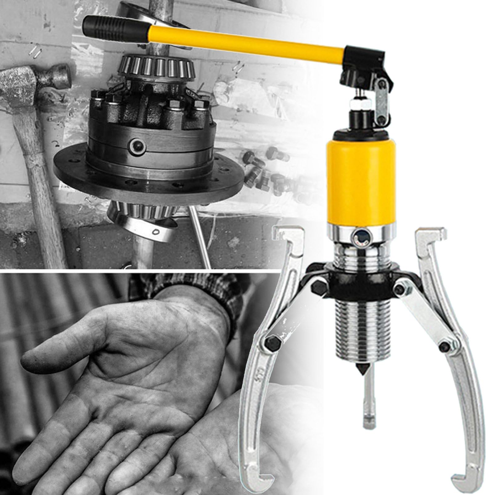 Extracteurs de roulements, kit d'extraction d'engrenages hydraulique, extracteur d'engrenages hydraulique, séparateur de moyeu de roulement, kit d'extraction d'engrenages, compact et léger, jaune-1