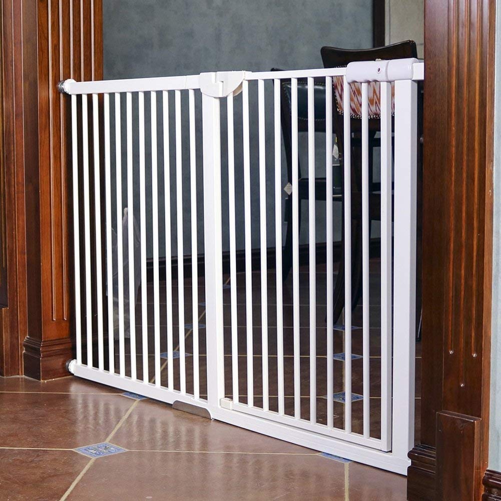 Box per Animali Domestici Cancelletti Di Sicurezza Chiusura Automatica Porta per Bambini con Montaio a Pressione ， Metallo Bianco per Cancelli Di Sicurezza Porte per Corridoi Cancello per Scale Cancel