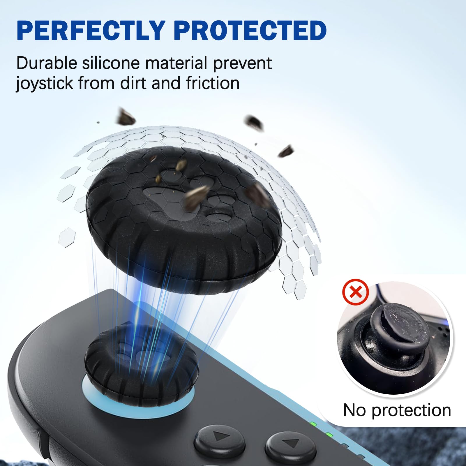 DLseego Thumb Grips Compatible with Switch 2,4PCS Cat Paw Design Ergonomic Joystick Cap,Silicone Non-Slip Improving Game Aiming Analog Button Cover,Black — view 2