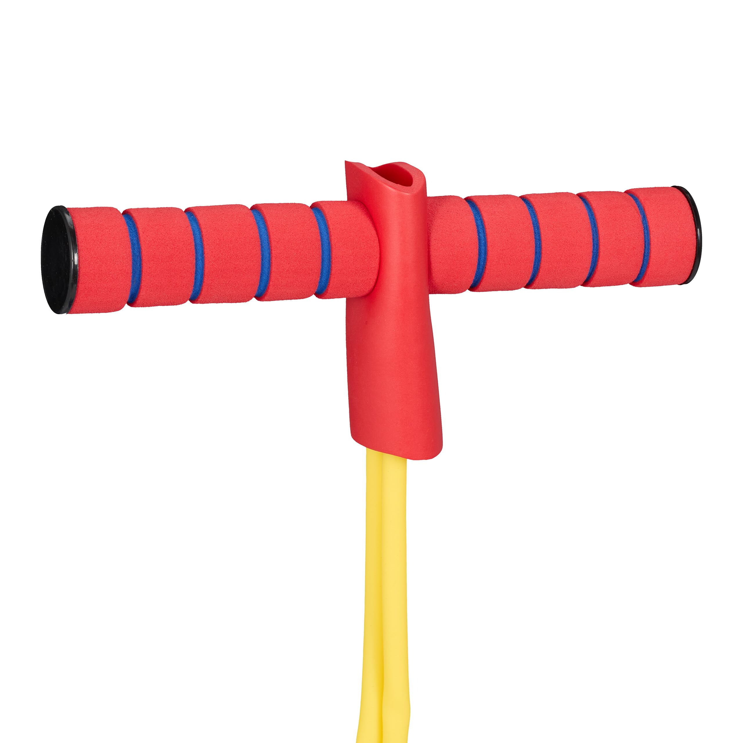 Relaxdays Pogo Jumper pour Enfants, jusqu'à 80 kg, Saut, Bungee, siffleur, Mousse, coloré, 42 x 22 x 10 cm