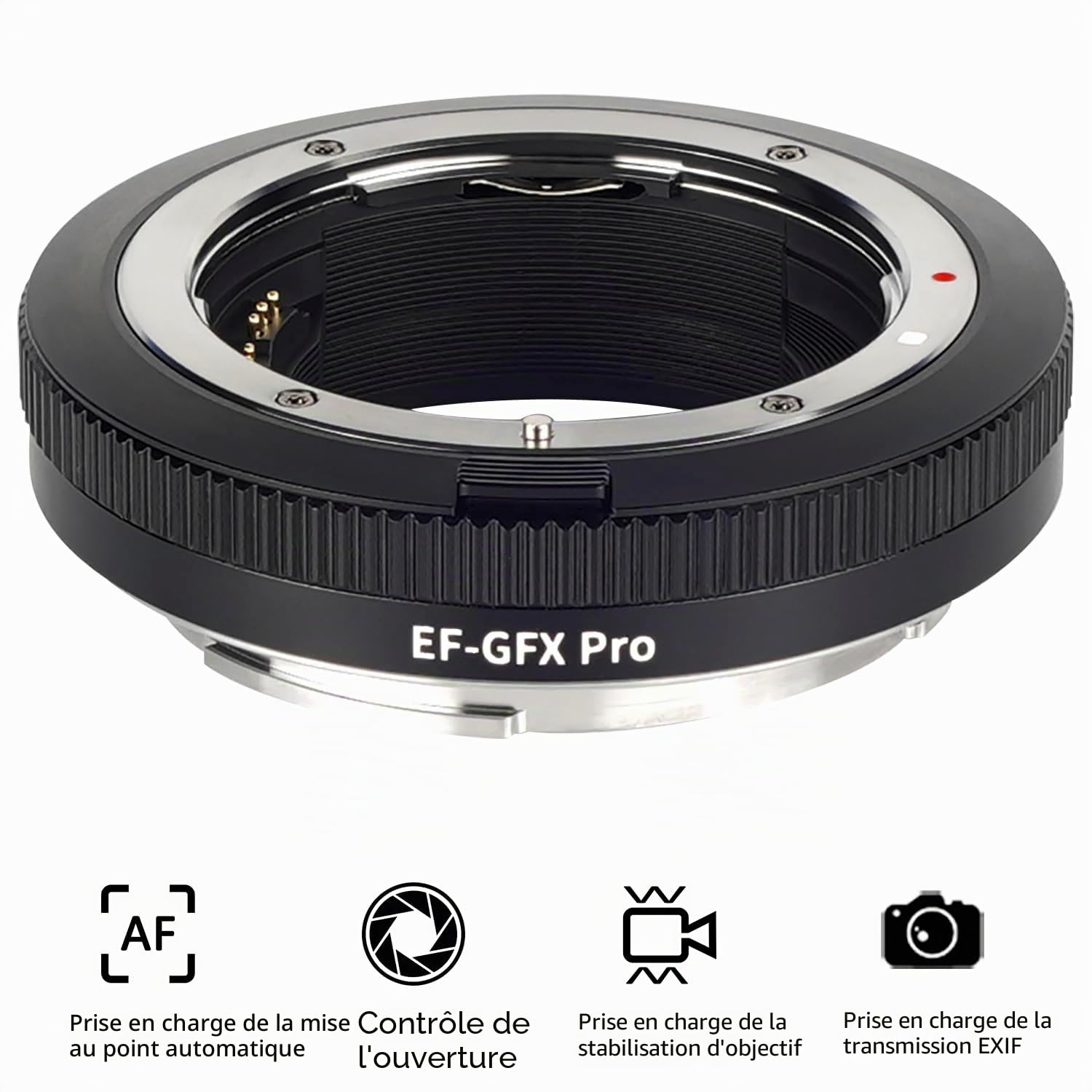 EF-GFX Pro Adaptateur d'objectif Autofocus Compatible avec Canon EF Objectifs à caméras Fuji G-Mount Fuji-Film GFX 100 100S 50S 50R