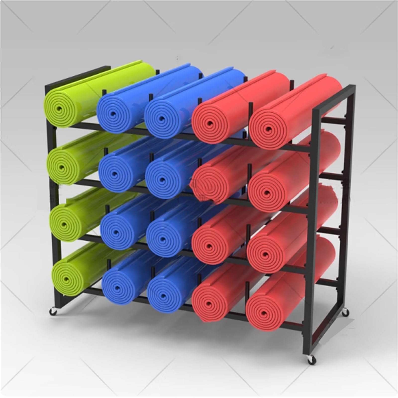 Cesta de almacenamiento de metal para equipos de yoga y equipo de fitness, organizador de gran capacidad para uso doméstico y gimnasio