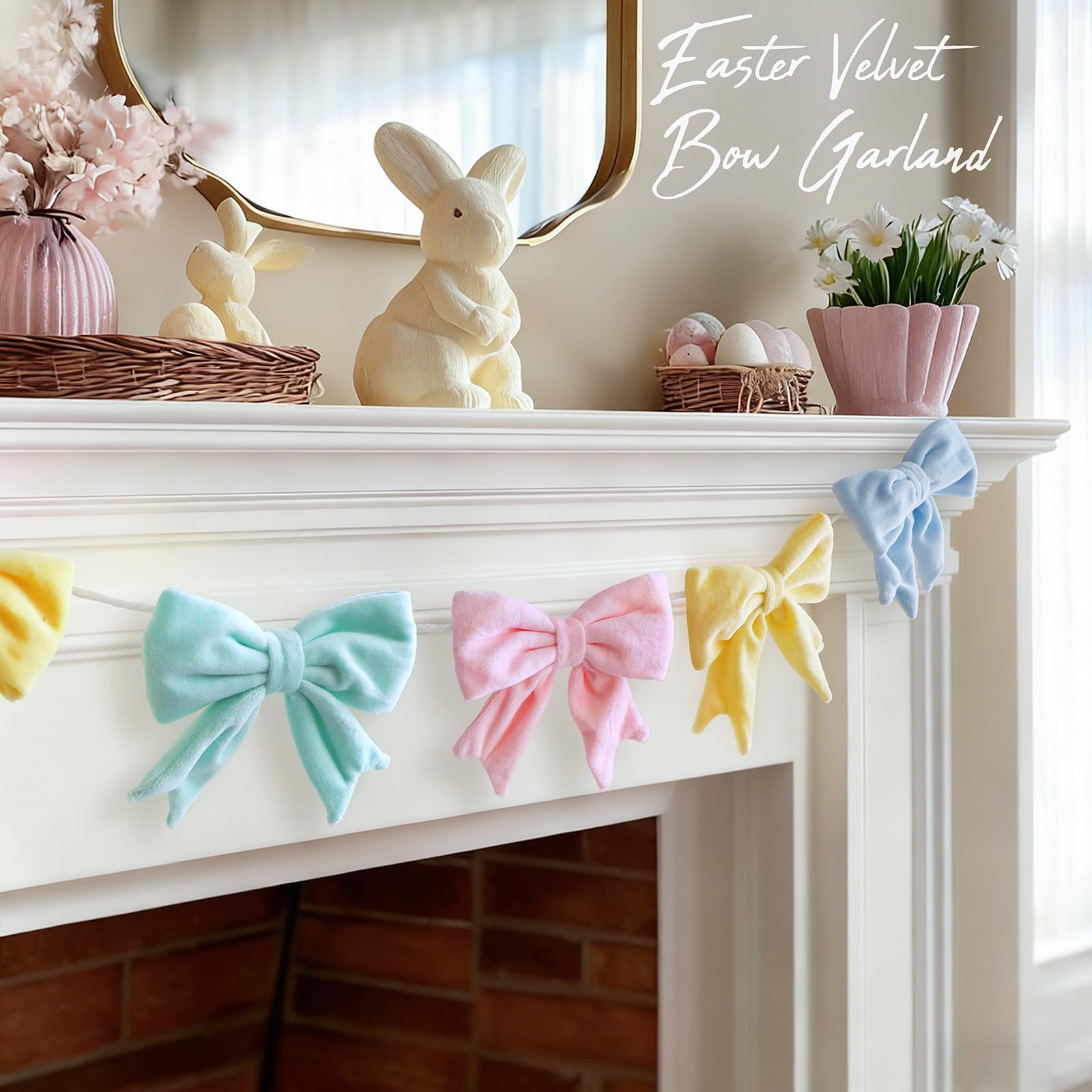 Locker.Ink | Elevate Your Spring Decor with These Easter Essentials Velvet Bow Garland
