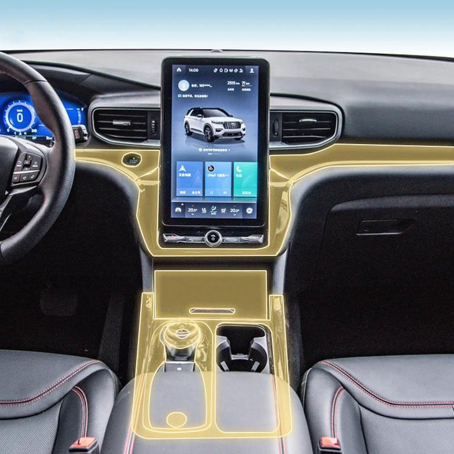 Film de protection PPF transparent intérieur Ford Explorer
