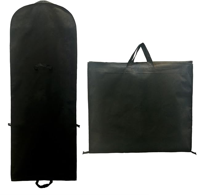 TUKA 71" Breathable Garment Cover, 180 x 65 cm Clothes Bag, Storage Transport of Wedding Dress Gown Evening dress, suit coat. Long Zip + 2 Pockets + Carry Handles, TKB1001 Black