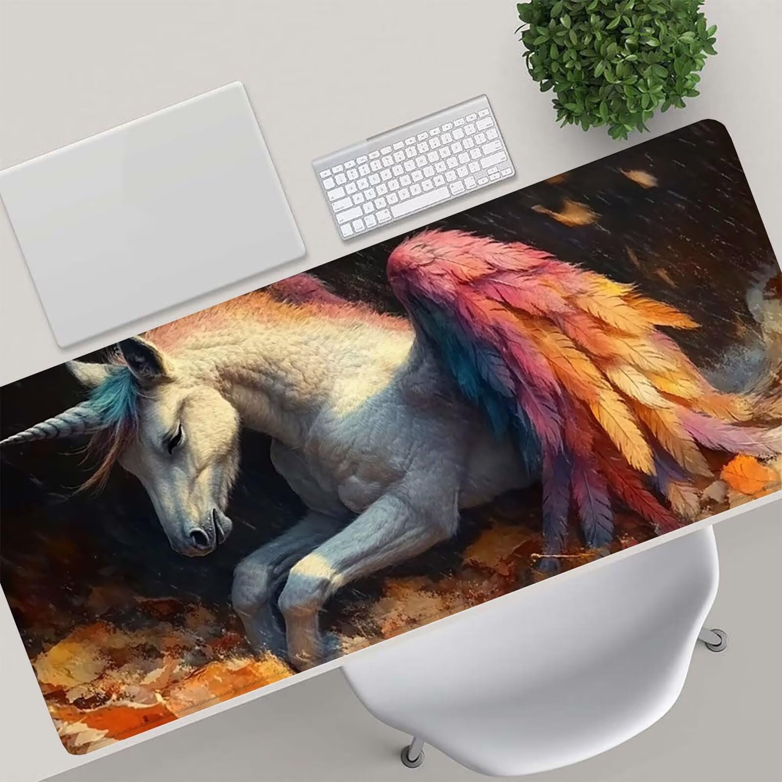 Tappetino Mouse Gaming, 1200x600mm Tappetino Mouse XXL nero 0c0-312 | Mouse Pad Grande, Ottimizzato per i Sensori da Gioco, Migliora Precisione e Velocità, per Mac e PC, Unicorno (2)