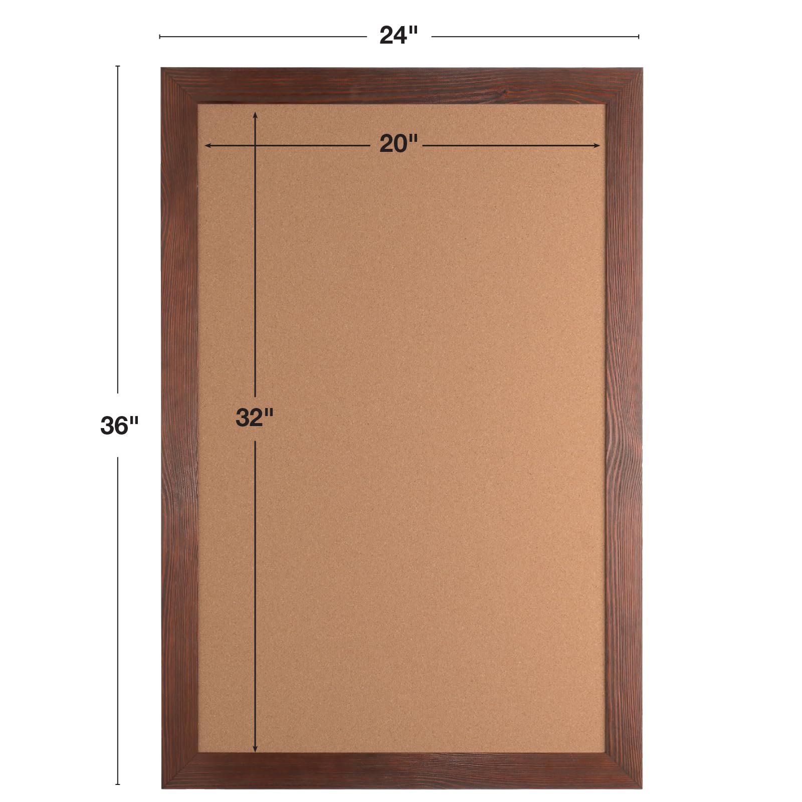 Excello Global Products Tablero de corcho con marco de madera rústica de 24 x 36 pulgadas