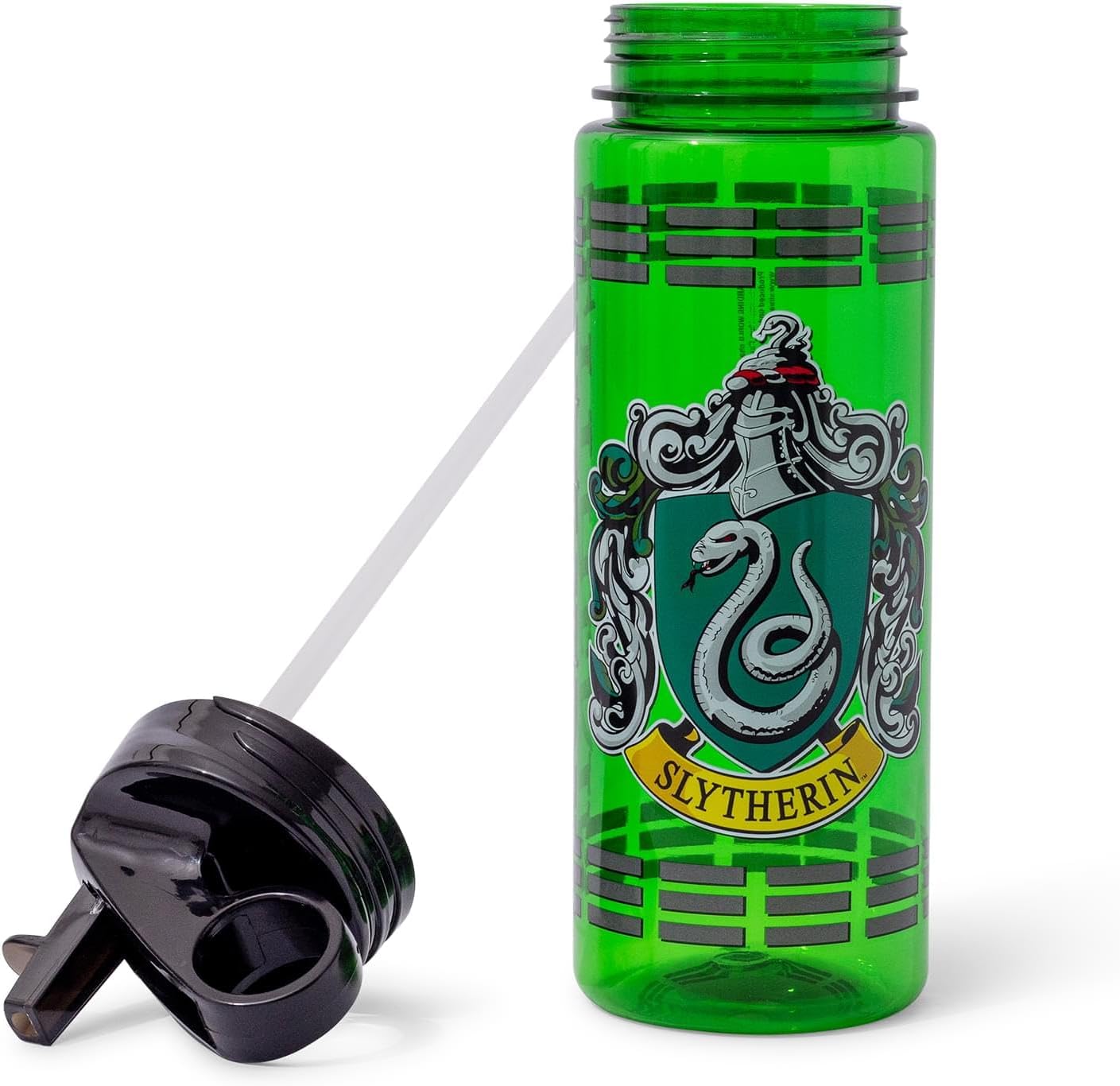 Silver Buffalo Harry Potter Movie 1-8 Slytherin Crest with Dashes Tritan Water Bottle, 20 Ounces - Image 4