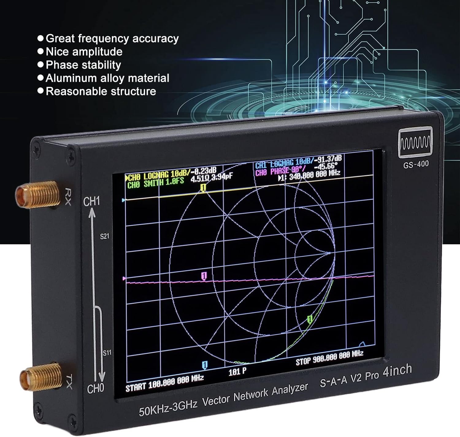 NanoVNA-F コメット ベクトルネットワークアナライザー HF/VHF/UHF