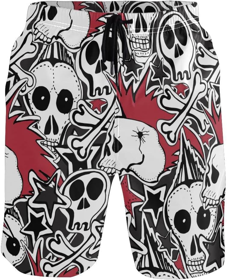 ALAZA Short De Plage Pour Homme, Motif Feuille D'érable - Short De Bain Hawaïen à Séchage Rapide Avec Poches Pour Vacances D'été, Surf, Plage, Gym, Sports Nautiques En Plein Air, Taille S