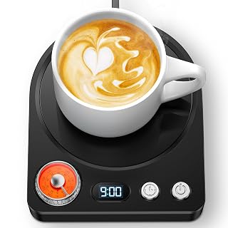 Kaffeewärmer, aufgerüstet Tassenwärmer, Elektrischer Kaffeewärmer 9 Temperatureinstellungen Schreibtisch Tassenwärmer mit 30min-9h Abschaltautomatik für Kaffee Tee Kakao Milch - Amazon product rated Grade A