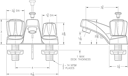 Miniatura 2 de Pfister LG1436000 Serie Pfirst Grifo de baño central de 2 manijas de 4 pulgadas en cromo pulido, modelo de eficiencia hídrica