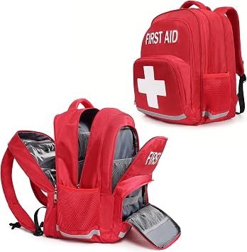 50L Large First Aid Bag Empty Medical Trauma Backpack 48 Units Waterproof EMT Emergency Bag for Rescue Sports Home Car Camping Travel Workshop