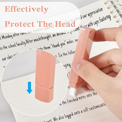 Miniatura 5 de Temiary 6 cintas blancas para corrección instantánea, lindo blanco para escribir, juego de cintas de corrección estética, fácil de usar para