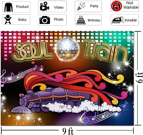 Miniatura 4 de Decoración de fiesta de baile de discoteca de 9 x 6 pies de los años 70 y 80, fondo para fotos, fondo de fotografía con temática de los años 70,