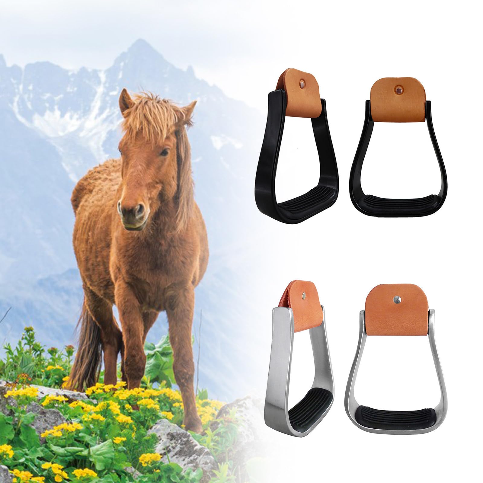 Staffe occidentali imbottite in alluminio leggero di ricambio ergonomico per equitazione migliora la stabilità in sella al cavallo con tappetino antiscivolo in gomma